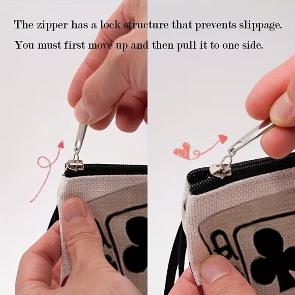 Romantic Queen of Hearts Lovers Cosmetic Makeup Bag 6.7 x 9.9 inches - Picture 9 of 10